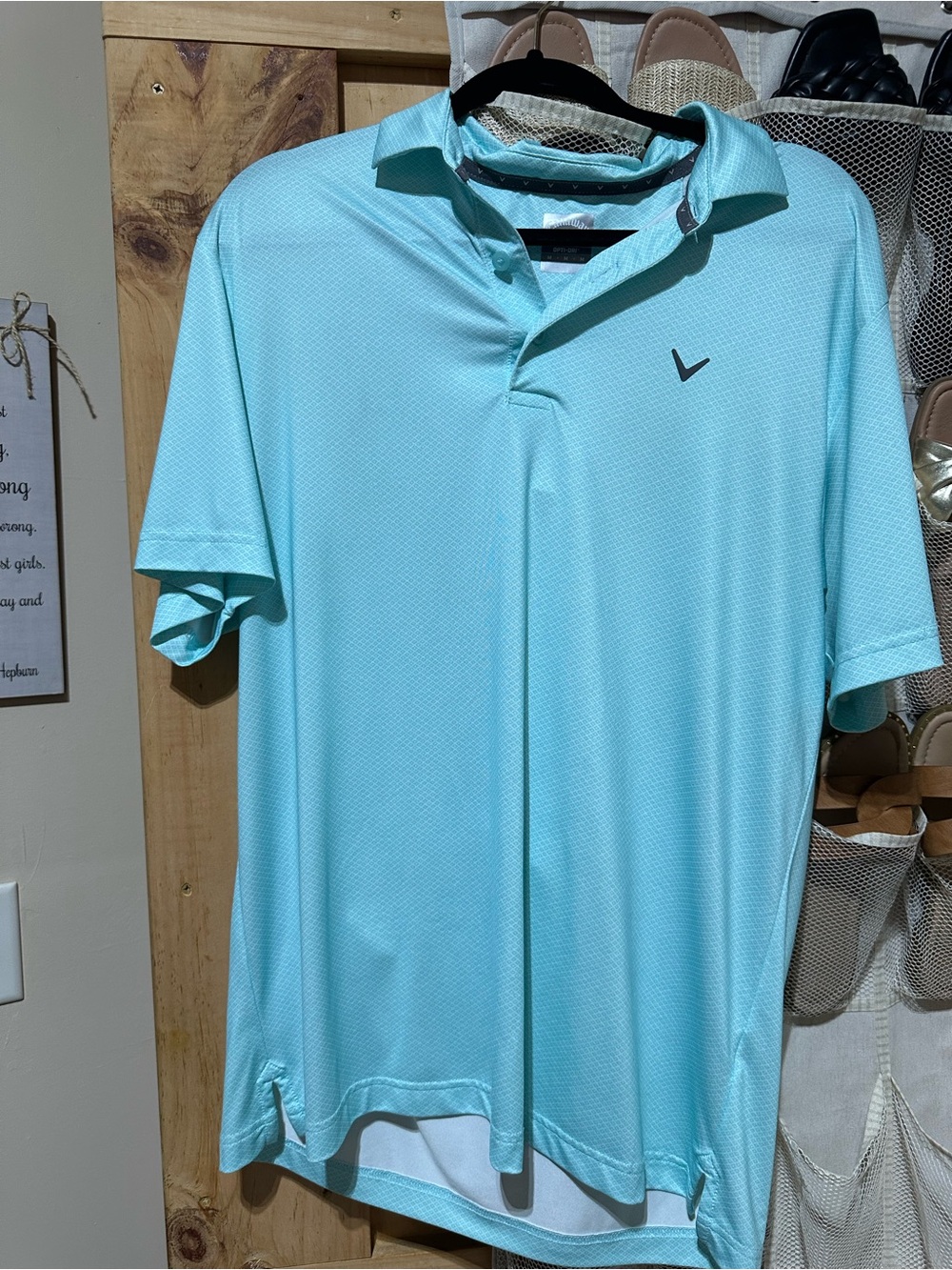 Men's Callaway Performance Polo Shirt - Light Aqua